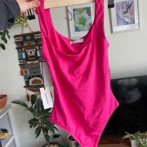 Pink Babaton Thong Bodysuit